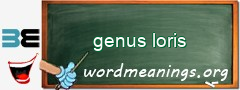WordMeaning blackboard for genus loris